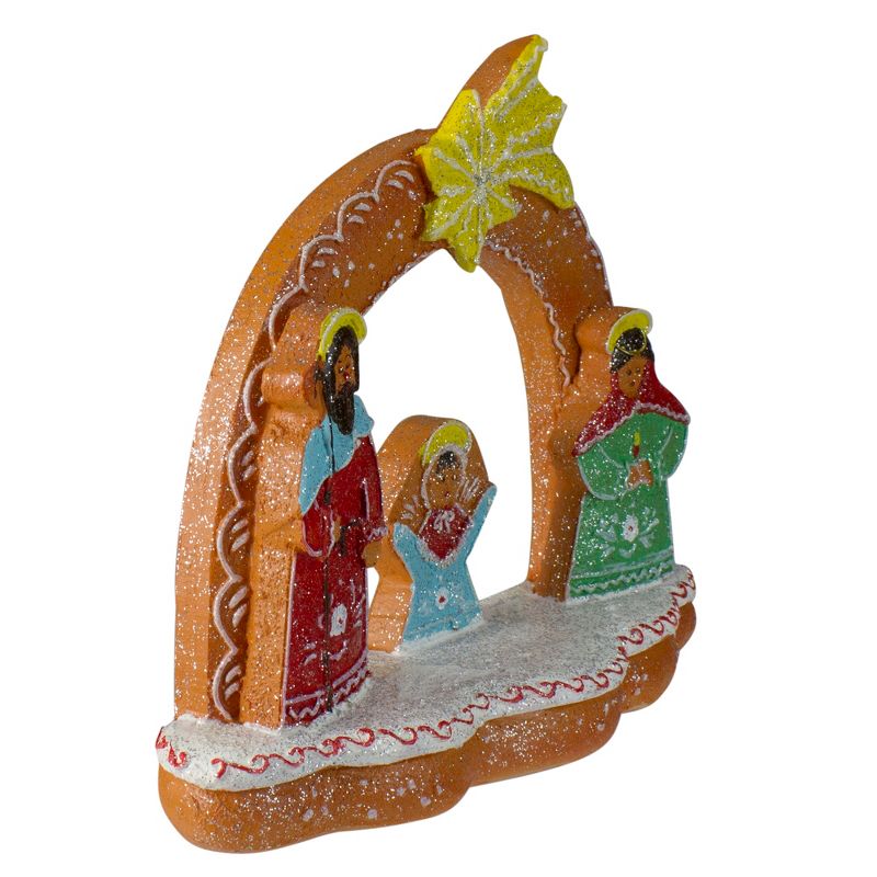 Northlight 8" Glitter Dusted Gingerbread Holy Family Christmas Nativity Decoration, 2 of 5