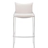 40.4" Barstool White Poly Linen Upholstered Seat with Armrests and Chrome Frame by Zuo Modern - 3 of 4