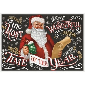 Amanti Art Santas List II Black by Janelle Penner Canvas Wall Art Print Framed - 1 of 4