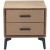 Side Table Brown 19.7"H – MDF & Plywood Frame With Two-Drawer Velvet Top On Powder-Coated Steel By Zuo Modern - 4 of 4