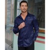 Men's Floral Jacquard Dress Shirt Long Sleeve Button Down Shirts Luxury for Wedding Party Prom - 2 of 4
