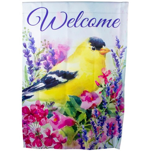 Northlight Welcome Yellow Finch Spring, Outdoor House Flags