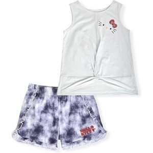 Hello Kitty Little Girl's 2-Piece Fashion Top and Dolphin Shorts Sets - 1 of 2