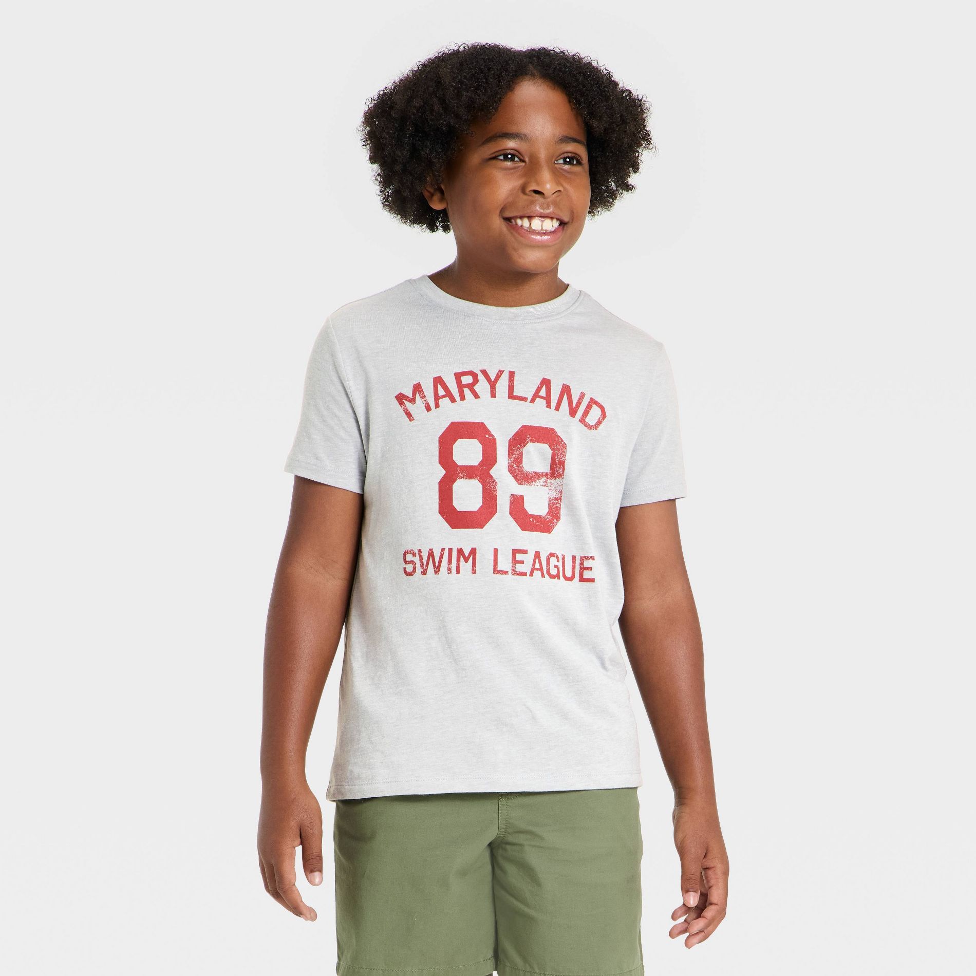 Boys' Short Sleeve Maryland Swim Graphic T-Shirt - Cat & Jack™ Heather Gray M