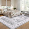 Modern Floral Accent Rug Machine Washable Area Rug for Living Room - 2 of 4