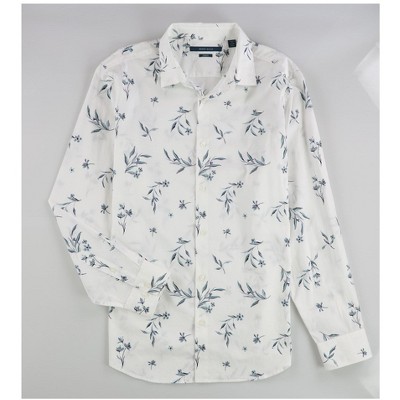 Perry Ellis Mens Stretch Floral Button Up Shirt