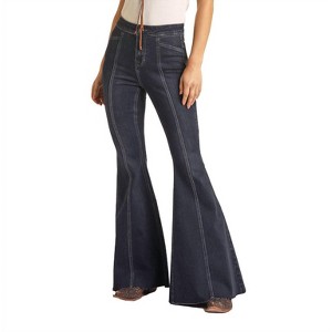 Women's Cowgirl Front Seam Bargain Bell Flare Stretch Jean - Rock & Roll Denim - 1 of 4