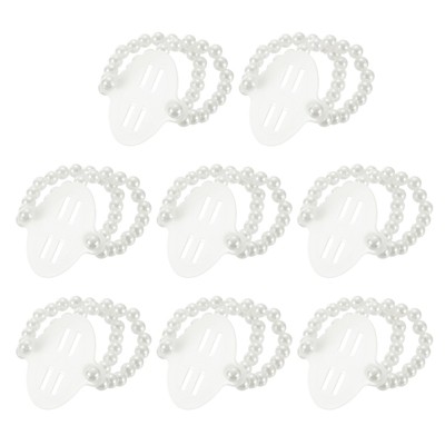 Unique Bargains Pearl Elastic DIY Wedding Bracelets White