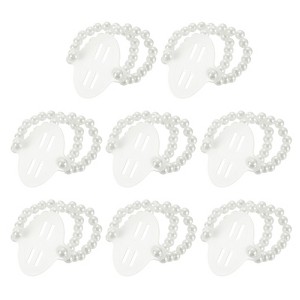 Unique Bargains Pearl Elastic DIY Wedding Bracelets White - 1 of 4