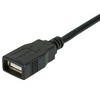 Monoprice USB Type-A to USB Type-A Female 2.0 Extension Cable - 1.5 Feet - Black (5 Pack) 28/24AWG, Gold Plated Connectors - 2 of 3