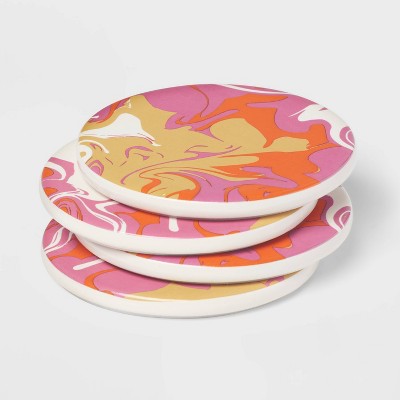 4pk Stoneware Coasters Orange - Opalhouse™