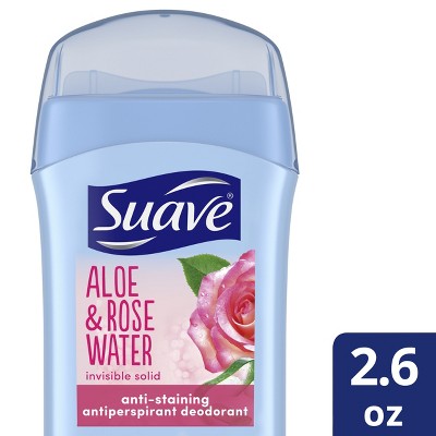 Suave Invisible Solid Deodorant Antiperspirant Aloe & Rose Water 48 Hr Odor & Wetness Protection 2.6 oz