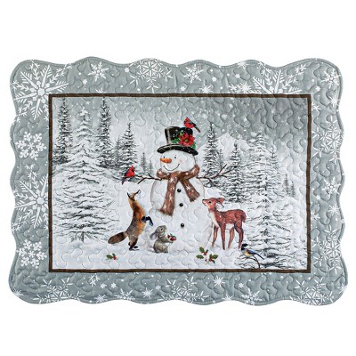 Collections Etc Winter Snowman + Deer Shamset