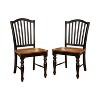 24/7 Shop At Home Set of 2 Jameson Country Style Wooden Chair Black/Oak: Traditional Slat Back, Non-Upholstered - 2 of 3