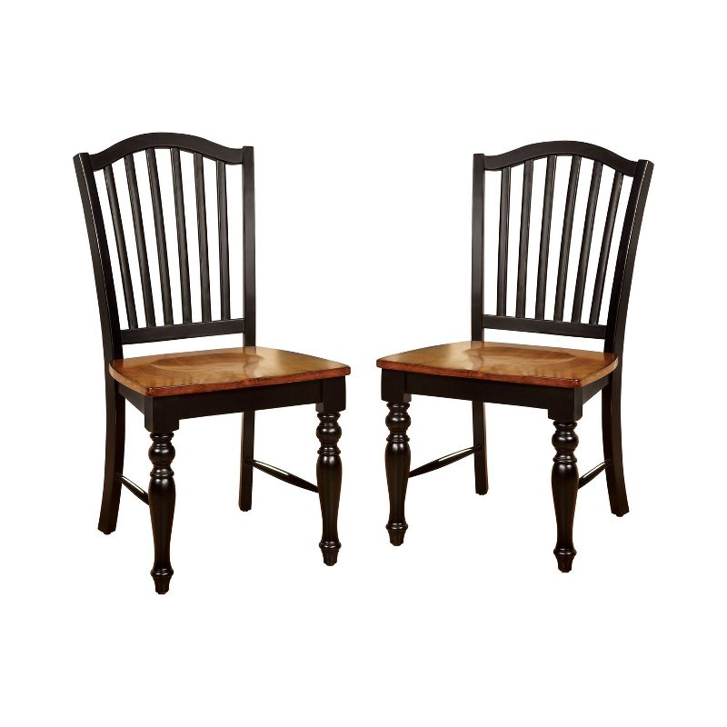 Set of 2 Jameson&#160;Country Style Wooden Chair Black/Oak - HOMES: Inside + Out, 1 of 7