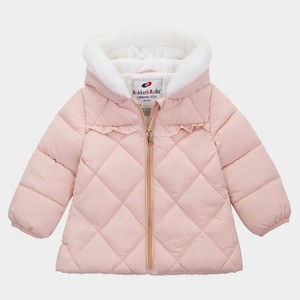Rokka&Rolla Infant Toddler Girls' Puffer Jacket Baby Fleece Lined Winter Coat - 1 of 4