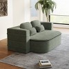 KWPZQEB Folding Sofa Bed, Convertible Sleeper Chair with 4 Pillows and Blanket, Corduroy Floor Folding Chair Bed Lounge Sofa for Living Room - 2 of 4