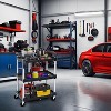 Collapsible Service Cart 3 Tier Folding Rolling Utility Cart with Lockable Wheels, Heavy Duty & Portable for Garage Warehouse Office - 4 of 4