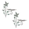 Iron Hummingbird Leaf Bird Feeder Garden Stake (Set of 2) - 2 of 4