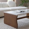 PAGED Wave-Shaped Coffee Table Modern Minimalist Living Room Table with Faux Marble Table Top, Center Table for Living Room, Study - 3 of 4