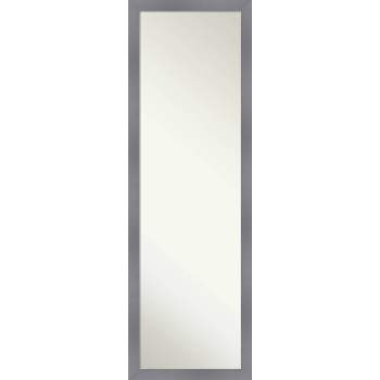 17"x51" Non-Beveled Edwin Wood on The Door Mirror Gray - Amanti Art