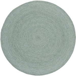 Braided BRD808 Hand Woven Indoor Area Rug - Green - 6' Round