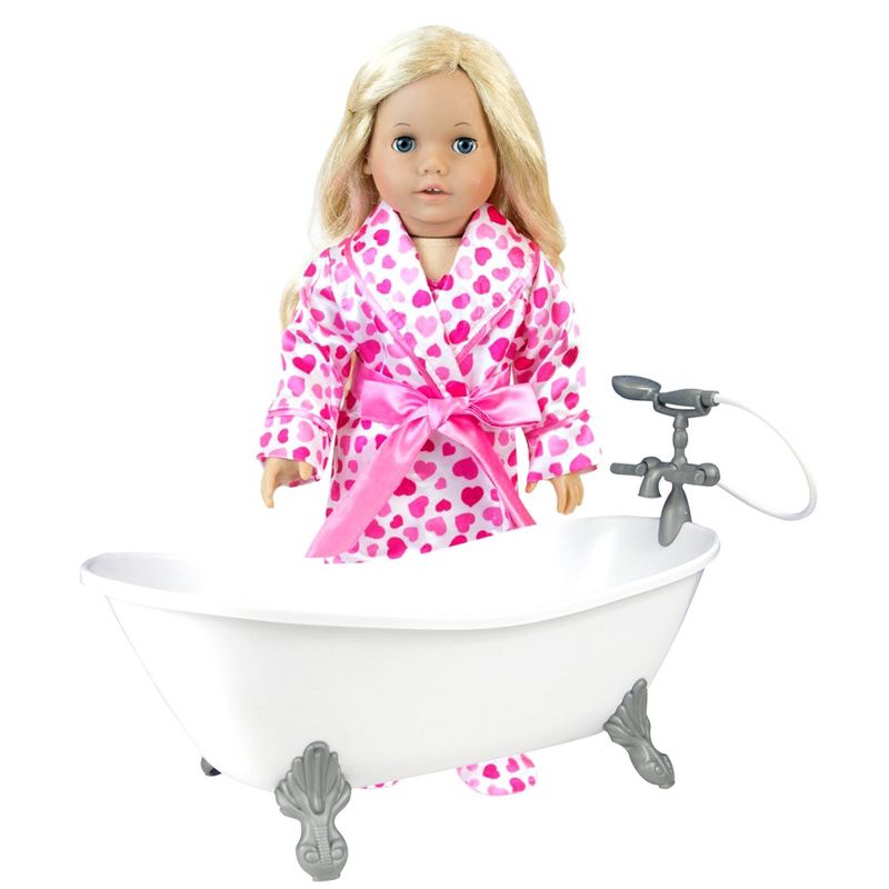 Sophia’s Classic Clawfoot Bathtub Pretend Furniture for 18" Doll, 3 of 6