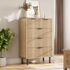 5 Drawer Fluted Dresser for Bedroom, Modern Wide Chest of Drawers with Metal Legs and Anti-Tip Kit, Wood Storage Organizer for Living Room - 3 of 4