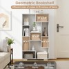 Tangkula 2pcs Geometric Bookshelf 47-Inch Bookcase w/ Multiple Open Shelves Anti-Tipping Devices Freestanding Book Storage Organizer White/Black - 4 of 4