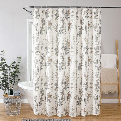 Kate Aurora Angelique Watercolor Floral Fabric Shower Curtain ...