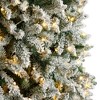 Nearly Natural 10-ft Slim Flocked Montreal Fir Artificial Christmas Tree with 800 Warm White LED Lights and 2420 Bendable Branches - 3 of 4
