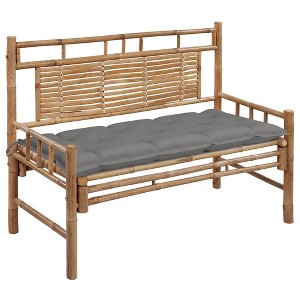 Garden Bench Grey, Bamboo Bamboo, Polyester 47.2 in Durable - 1 of 4