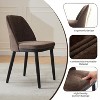 Modern Dining Chair Set of 2, Linen Upholstered Kitchen Chair, Dining Room Chair with Curved Back, Sold Wood Legs, for Kitchen, Dining Room - 3 of 4