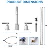 8 Inch Faucet, Modern 3-Hole Sink Faucet with Stainless Steel Pop-Up Drain, 360° Swivel Spout, Elegant Chrome Finish - 3 of 4
