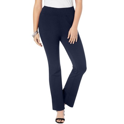 Roaman's Women's Plus Size Essential Stretch Yoga Pant, 14/16 - Navy :  Target