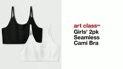 Girls' Solid 2pk Seamless Bra - art class™ White M