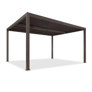 PURPLE LEAF Outdoor Louvered Pergola Sun Shade Outside Canopy with Aluminum Roof for Pool Hot Tub Backyard Garden Pavilion Patio Hardtop Gazebo - 1 of 4