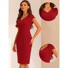 Allegra K Women's Vintage V-Neck Cap Sleeves Back Split Pencil Sheath Dresses - 2 of 4