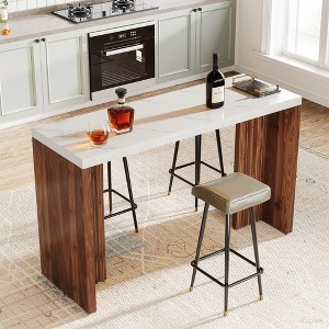 MAYEERTY 55" Bar Unit, Moedern Home Bar Table Coffee Table - 1 of 4