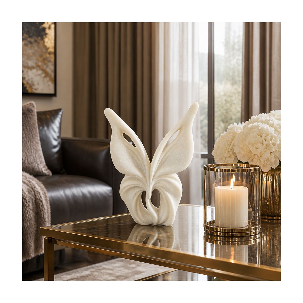 Elegant Resin Butterfly Statue Figurine for Home Decor - Sculpture Decorative Object for Bathroom, Office, and Living Room Accent - thumbnail 2