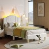 Pinmoco LED Bed Frame, Upholstered Platform Bed with Adjustable Arc Headboard - 2 of 4