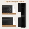 67in Tall Bathroom Cabinet with 2 Adjustable Shelves & 1 Drawer, Freestanding Storage Organizer for Small Spaces, Bathroom, Kitchen & Hallway - 4 of 4