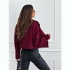 Womens Coat Wool Blend Cropped Coat Pea Coat Double Breasted Fashion Coat - 2 of 2