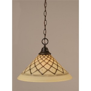 Toltec Lighting Any 1 - Light Pendant in  Dark Granite with 16" Chocolate Icing Shade - 1 of 1