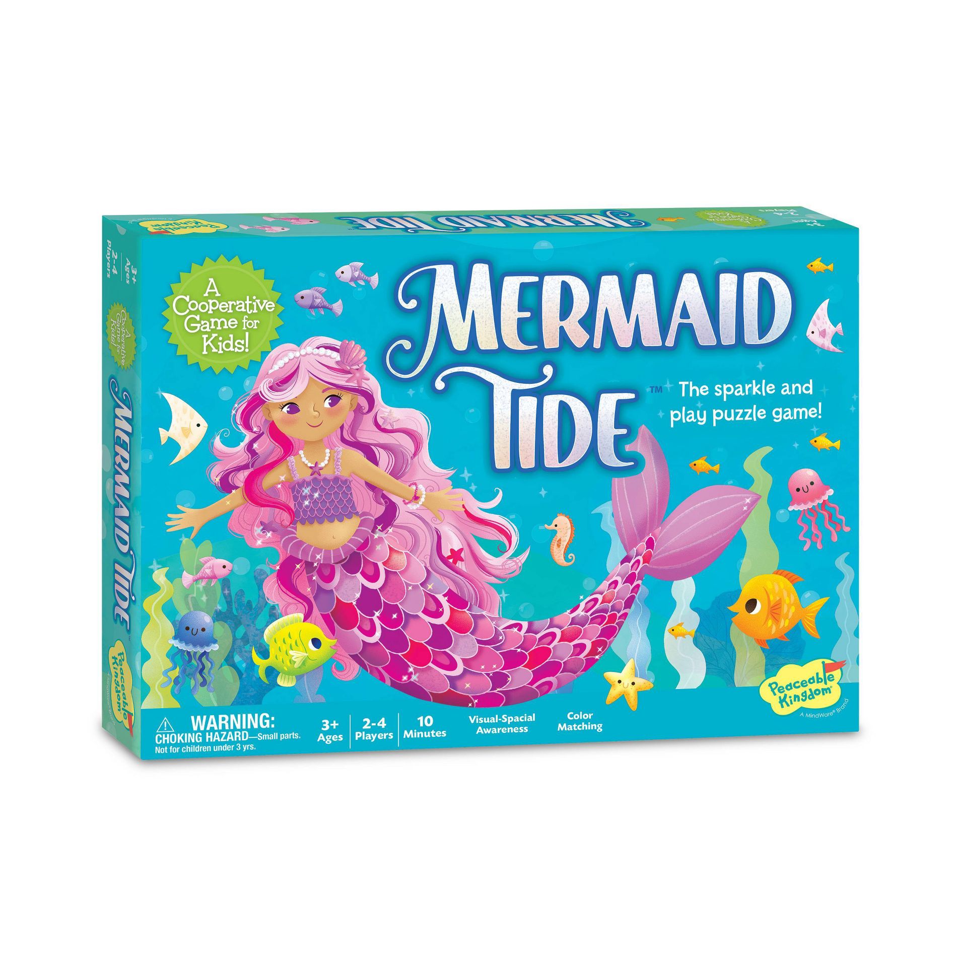 Peaceable Kingdom Mermaid Tide Board Game: Creative Play for 2-4 Players, Emotional Development Focus, 10-Minute Gameplay