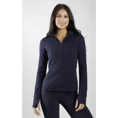 Yogalicious Nude Tech Half Zip Long Sleeve Jacket with Front Pockets at   Women’s Clothing store