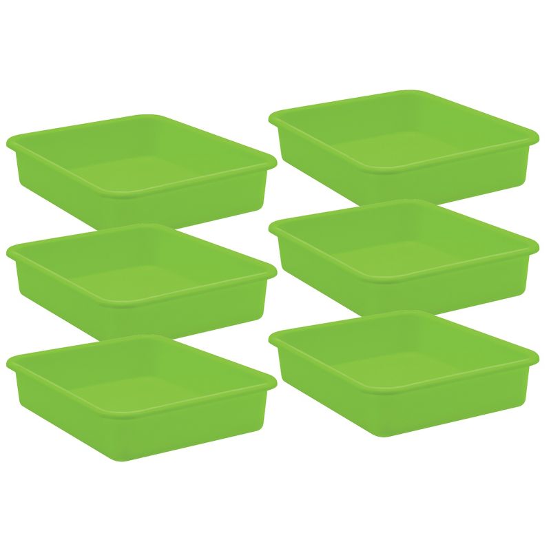 Teacher Created Resources® Lime Large Plastic Letter Tray, Pack of 6, 1 of 3