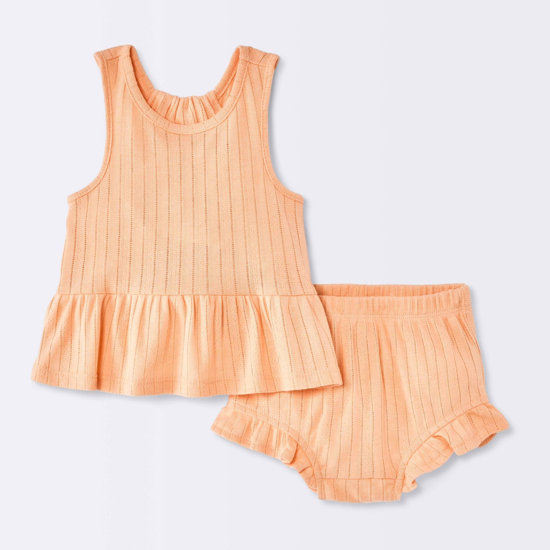 Baby Girls' 2pc Peplum Tank Top and Ruffle Shorts Set - Cloud Island™