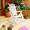 Outsunny Wooden Adirondack Rocking Chair, Outdoor Rustic Log Rocker with Slatted Design for Patio - 2 of 4