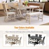 6-Piece Modern Dining Table Set with Bench and 4 Upholstered Chairs, Solid Wood Half-Round Base Kitchen Dining Room Furniture - 2 of 4